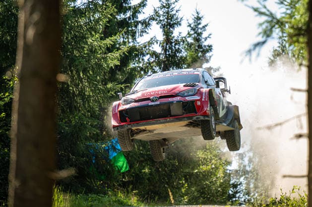 IPA87186199 - Oliver Solberg (SWE) and Elliott Edmondson (GBR) in a Toyota GR Yaris Rally1 from Toyota Gazoo Racing WRT in action during the FIA WRC, Motorsport Rallye, WM SECTO RALLY FINLAND in Jyväskylä, Finland, July 30–August 2, 2026.  Copyright: xFedericoxManoni IPAxSportx xx 87186199