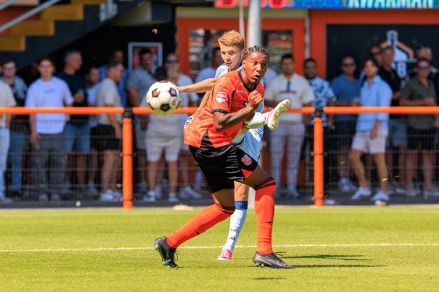 FC Volendam v AFC Ajax - Pre Season Friendly VOLENDAM, NETHERLANDS - AUGUST 2: Anton Gaaei of AFC Ajax and Jair Haakmat of FC Volendam during the Pre Season Friendly match between FC Volendam and AFC Ajax at Kras Stadion on August 2, 2026 in Volendam, Netherlands. Volendam Kras Stadion Netherlands Content not available for redistribution in The Netherlands directly or indirectly through any third parties. Copyright: xMarcelxvanxPlateringenx