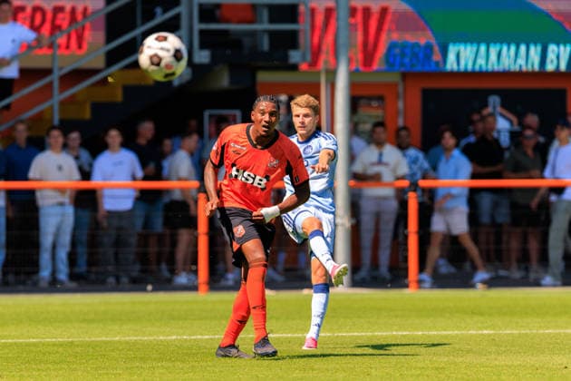 FC Volendam v AFC Ajax - Pre Season Friendly VOLENDAM, NETHERLANDS - AUGUST 2: Anton Gaaei of AFC Ajax and Jair Haakmat of FC Volendam during the Pre Season Friendly match between FC Volendam and AFC Ajax at Kras Stadion on August 2, 2026 in Volendam, Netherlands. Volendam Kras Stadion Netherlands Content not available for redistribution in The Netherlands directly or indirectly through any third parties. Copyright: xMarcelxvanxPlateringenx