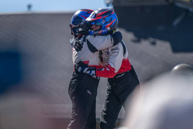 IPA87186180 - Sami Pajari (FIN) and Marko Salminen (FIN) celebrate their victory during the FIA WRC, Motorsport Rallye, WM SECTO RALLY FINLAND in Jyväskylä, Finland, July 30–August 2, 2026.  Copyright: xFedericoxManoni IPAxSportx xx 87186180
