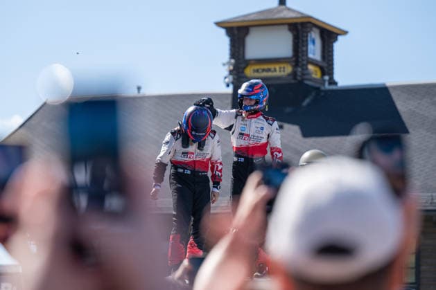 IPA87186201 - Sami Pajari (FIN) and Marko Salminen (FIN) celebrate their victory during the FIA WRC, Motorsport Rallye, WM SECTO RALLY FINLAND in Jyväskylä, Finland, July 30–August 2, 2026.  Copyright: xFedericoxManoni IPAxSportx xx 87186201
