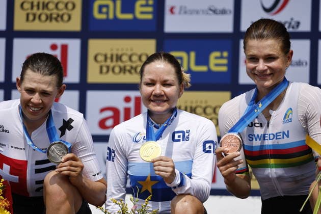 02.08.2026, Monteceneri, Monte Ceneri, 2026 UEC MTB European Championship, EM, Europameisterschaft XCO Women Elite s Final (cross country olympic) Alessandra Keller 2 (SUI) 2nd place and silver medal, Sina Frei 4 (SUI) 1st place, European Champion and gold medal and Jenny Rissveds 1 (SWE) 3rd place and bronze medal Monteceneri Monte Ceneri Ticino Switzerland *** August 2, 2026, Monteceneri, Monte Ceneri, 2026 UEC MTB European Championship XCO Women s Elite Final, Cross-Country Olympic: Alessandra Keller (2 SUI) took 2nd place and the silver medal, Sina Frei 4 SUI 1st place, European Champion, and gold medal; and Jenny Rissveds 1 SWE 3rd place and bronze medal; Monteceneri, Monte Ceneri, Ticino, Switzerland Copyright: xJustPictures.ch FrancescoxMinghettix jp-en-FrMi-_NG_2203