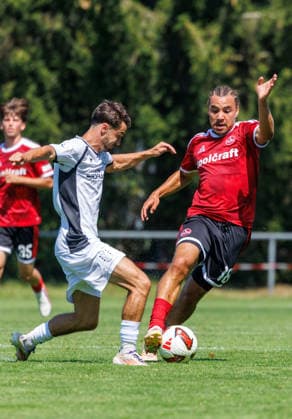 02.08.2026 - Fussball - Saison 2026 2027 - Testspiel Freundschaftsspiel Vorbereitungsspiel: 1. FC Nürnberg Nuernberg FCN ( Club ) - FSV Frankfurt - Sportfoto Zink DaMa - xdaxmax - Christoph Ehlich (3, FSV Frankfurt ) Rafael Lubach (18, 1. FC Nürnberg FCN ) *** August 2, 2026 Soccer Season 2026–2027 Exhibition Match Friendly Match Preseason Match 1 FC Nuremberg Nuremberg FCN Club FSV Frankfurt Sports Photo Zink DaMa xdaxmax Christoph Ehlich 3, FSV Frankfurt Rafael Lubach 18, 1 FC Nuremberg FCN