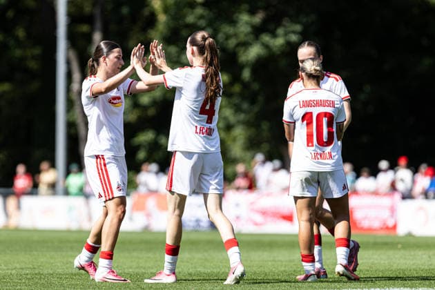 2.Frauen-Bundesliga: FC Köln Frauen II - SC Sand; 02.08.2026 1. FC Köln Frauen bejubelt das Tor, 1:3 durch Paula Hofmann (1. FC Köln Frauen, 4) 2.Frauen-Bundesliga: FC Köln Frauen II - SC Sand; Geißbockheim, Köln; 02.08.2026 DFL regulations prohibit any use of photographs as image sequences and or quasi video. *** Women s Bundesliga 2: FC Köln Women II vs. SC Sand, August 2, 2026. 1. FC Köln Women celebrate the goal; 1–3 by Paula Hofmann; 1. FC Köln Women, 4–2 Women s Bundesliga: FC Köln Women II vs. SC Sand at Geißbockheim, Cologne August 2, 2026 DFL regulations prohibit any use of photographs as image sequences and or quasi-video Copyright: xBEAUTIFULxSPORTS Buriakovx
