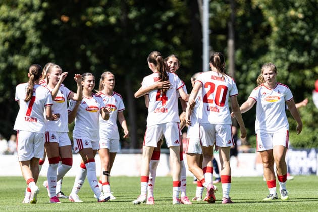 2.Frauen-Bundesliga: FC Köln Frauen II - SC Sand; 02.08.2026 1. FC Köln Frauen bejubelt das Tor, 1:3 durch Paula Hofmann (1. FC Köln Frauen, 4) 2.Frauen-Bundesliga: FC Köln Frauen II - SC Sand; Geißbockheim, Köln; 02.08.2026 DFL regulations prohibit any use of photographs as image sequences and or quasi video. *** Women s Bundesliga 2: FC Köln Women II vs. SC Sand, August 2, 2026. 1. FC Köln Women celebrate the goal; 1–3 by Paula Hofmann; 1. FC Köln Women; 4–2 Women s Bundesliga: FC Köln Women II vs. SC Sand at Geißbockheim, Cologne August 2, 2026 DFL regulations prohibit any use of photographs as image sequences and or quasi-video Copyright: xBEAUTIFULxSPORTS Buriakovx