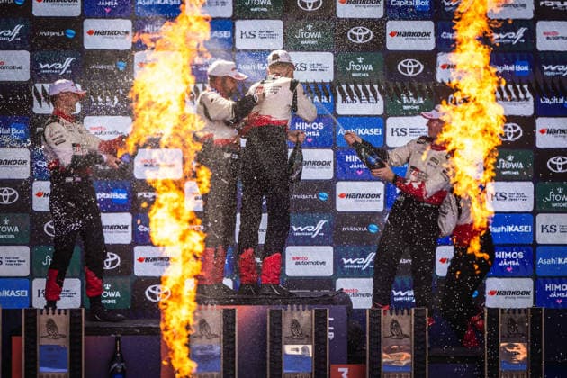 AUTO - WRC, Motorsport Rallye, WM - RALLY FINLAND 2026 PAJARI Sami, SALMINEN Marko, Toyota GR Yaris Rally1, portrait, podium, portrait during the 2026 Rally Finland, 10th round of the 2026 WRC World Rally Car Championship, from July 30 to August 2, 2026 at Jyvaskyla, Finland - JyvaskylaFinland  Copyright: xNikosxKatikisx