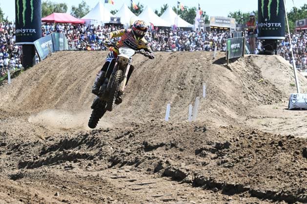 Belgian Brent Van Doninck pictured in action during the motocross MXGP Grand Prix Flanders, race 14 20 of the FIM Motocross World Championship, WM, Weltmeisterschaft Sunday, August 2, 2026, in Lommel. JILLxDELSAUX  x182612154x