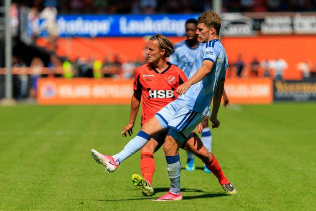 FC Volendam v AFC Ajax - Pre Season Friendly VOLENDAM, NETHERLANDS - AUGUST 2: Anton Gaaei of AFC Ajax and Erik Schouten of FC Volendam during the Pre Season Friendly match between FC Volendam and AFC Ajax at Kras Stadion on August 2, 2026 in Volendam, Netherlands. Volendam Kras Stadion Netherlands Content not available for redistribution in The Netherlands directly or indirectly through any third parties. Copyright: xMarcelxvanxPlateringenx