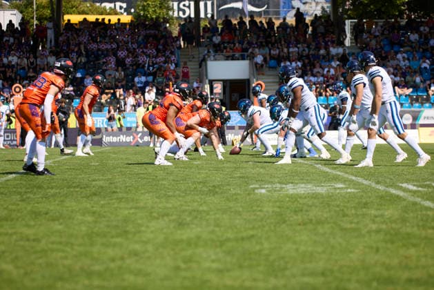 Frankfurt Galaxy - Noric Storm, American Football, European Football Alliance (EFA), Saison 2026, 02.08.2026. Die D-Line der Frankfurt Galaxy im Spiel zwischen Frankfurt Galaxy und Nordic Storm in der European Football Alliance (EFA) in Frankfurt am Main, Deutschland. Hessen Deutschland *** Frankfurt Galaxy vs. Nordic Storm, American Football, European Football Alliance (EFA), 2026 Season, August 2, 2026 The Frankfurt Galaxy s D-line during the game between the Frankfurt Galaxy and the Nordic Storm in the European Football Alliance (EFA) in Frankfurt am Main, Hesse, Germany NORatFGY_SCHRICK_SK2_9570