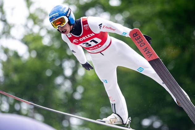 Wisla 02.08.2026 Ski jumping, Skispringen, Ski, nordisch FIS Summer Grand Prix 2026 on Adam Malysz Wisla Malinka Hill. Day 2. Individual Competition --- Skoki Narciarskie. FIS Letnie Grand Prix 2026 na Skoczni im. Adama Malysza w Wisle Malince. Konkurs indywidualny. Dzien 2. . Persons shown : Luca Roth Fot. Kai Taller Arena Akcji NEWSPIX.PL --- newspix.pl POLAND OUT! 