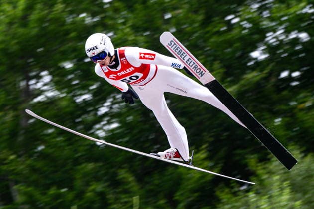 Wisla 02.08.2026 Ski jumping, Skispringen, Ski, nordisch FIS Summer Grand Prix 2026 on Adam Malysz Wisla Malinka Hill. Day 2. Individual Competition --- Skoki Narciarskie. FIS Letnie Grand Prix 2026 na Skoczni im. Adama Malysza w Wisle Malince. Konkurs indywidualny. Dzien 2. . Persons shown : Kacper Tomasiak Fot. Kai Taller Arena Akcji NEWSPIX.PL --- newspix.pl POLAND OUT! 