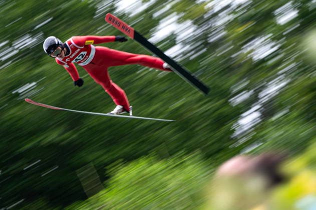 Wisla 02.08.2026 Ski jumping, Skispringen, Ski, nordisch FIS Summer Grand Prix 2026 on Adam Malysz Wisla Malinka Hill. Day 2. Individual Competition --- Skoki Narciarskie. FIS Letnie Grand Prix 2026 na Skoczni im. Adama Malysza w Wisle Malince. Konkurs indywidualny. Dzien 2. . Persons shown : Kaimar Vagul Fot. Kai Taller Arena Akcji NEWSPIX.PL --- newspix.pl POLAND OUT! 