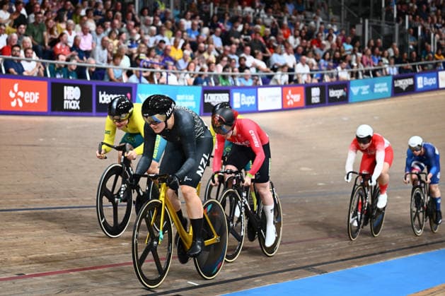 Glasgow 2026 Commonwealth Games Picture by Olly Hassell SWpix.com - 02 08 2026 - Glasgow 2026 Commonwealth Games - Track cycling, Rad, Radsport, Bahnrad, Bahn and Para Track Cycling - Sir Chris Hoy Velodrome, Glasgow, Scotland - Women s Keirin - Second Round - Ellesse Andrews of New Zealand Glasgow Sir Chris Hoy Velodrome Scotland Copyright: x xSWpix.comx(t axPhotographyxHubxLtd)xOllyxHassell SWpix.comx SWP-3030-17662