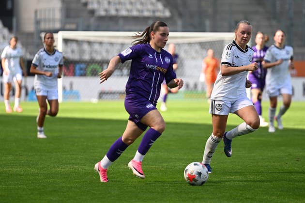Leonie Köpp 2. Bundesliga Frauen SGS Essen Eintracht Frankfurt II 02.08.2026 Leonie Köpp (SGS Essen), 2. Bundesliga der Frauen, 01. Spieltag, SGS Essen gegen Eintracht Frankfurt II am 02. August 2026 im Stadion an der Hafenstraße, Essen. Endstand 3:1, vor 1.021 Zuschauern *** Leonie Köpp, Women s 2. Bundesliga: SGS Essen vs. Eintracht Frankfurt II, August 2, 2026; Leonie Köpp, SGS Essen, Women s 2. Bundesliga, Matchday 1, SGS Essen vs. Eintracht Frankfurt II on August 2, 2026, at the Stadion an der Hafenstraße in Essen; final score 3–1, in front of 1,021 spectators
