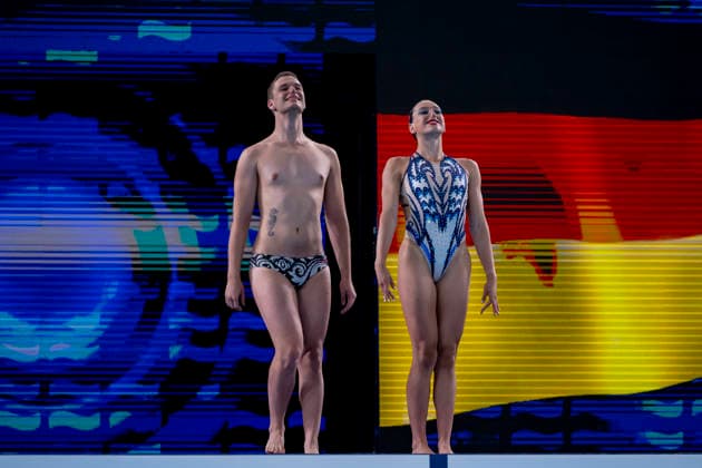 France, Paris, Centre Aquatique Olympique Metropole du Grand Paris, 02.08.2026, European Aquatics Championships Artistic Swimming, Day 3, Mixed Duet Techincal FINAL, Solene Guisard and Robin Wiehn of Germany, Photo by Eibner Pressefoto Tino Henschel European Aquatics Championships Artistic Swimming, Day 3, Mixed Duet Techincal FINAL Paris *** France, Paris, Centre Aquatique Olympique Metropole du Grand Paris, August 2, 2026, European Aquatics Championships – Artistic Swimming, Day 3, Mixed Duet Technical FINAL, Solene Guisard and Robin Wiehn of Germany, Photo by Eibner Pressefoto Tino Henschel European Aquatics Championships Artistic Swimming, Day 3, Mixed Duet Technical FINAL Paris Copyright: xEibnerxPressefotox