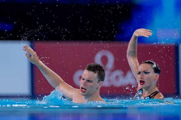 France, Paris, Centre Aquatique Olympique Metropole du Grand Paris, 02.08.2026, European Aquatics Championships Artistic Swimming, Day 3, Mixed Duet Techincal FINAL, Solene Guisard and Robin Wiehn of Germany, Photo by Eibner Pressefoto Tino Henschel European Aquatics Championships Artistic Swimming, Day 3, Mixed Duet Techincal FINAL Paris *** France, Paris, Centre Aquatique Olympique Metropole du Grand Paris, August 2, 2026, European Aquatics Championships – Artistic Swimming, Day 3, Mixed Duet Technical FINAL, Solene Guisard and Robin Wiehn of Germany, Photo by Eibner Pressefoto Tino Henschel European Aquatics Championships Artistic Swimming, Day 3, Mixed Duet Technical FINAL Paris Copyright: xEibnerxPressefotox