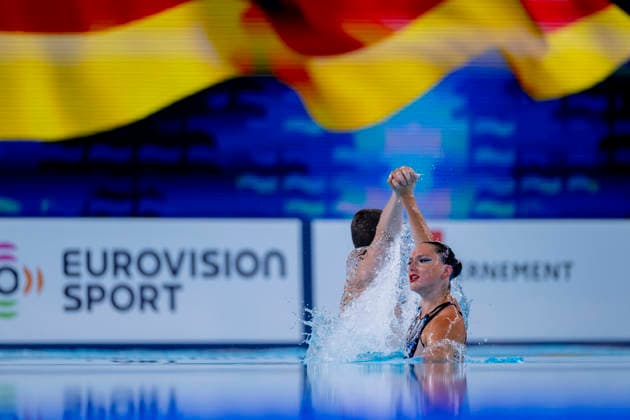 France, Paris, Centre Aquatique Olympique Metropole du Grand Paris, 02.08.2026, European Aquatics Championships Artistic Swimming, Day 3, Mixed Duet Techincal FINAL, Solene Guisard and Robin Wiehn of Germany, Photo by Eibner Pressefoto Tino Henschel European Aquatics Championships Artistic Swimming, Day 3, Mixed Duet Techincal FINAL Paris *** France, Paris, Centre Aquatique Olympique Metropole du Grand Paris, August 2, 2026, European Aquatics Championships – Artistic Swimming, Day 3, Mixed Duet Technical FINAL, Solene Guisard and Robin Wiehn of Germany, Photo by Eibner Pressefoto Tino Henschel European Aquatics Championships Artistic Swimming, Day 3, Mixed Duet Technical FINAL Paris Copyright: xEibnerxPressefotox
