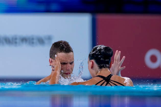 France, Paris, Centre Aquatique Olympique Metropole du Grand Paris, 02.08.2026, European Aquatics Championships Artistic Swimming, Day 3, Mixed Duet Techincal FINAL, Solene Guisard and Robin Wiehn of Germany, Photo by Eibner Pressefoto Tino Henschel European Aquatics Championships Artistic Swimming, Day 3, Mixed Duet Techincal FINAL Paris *** France, Paris, Centre Aquatique Olympique Metropole du Grand Paris, August 2, 2026, European Aquatics Championships – Artistic Swimming, Day 3, Mixed Duet Technical FINAL, Solene Guisard and Robin Wiehn of Germany, Photo by Eibner Pressefoto Tino Henschel European Aquatics Championships Artistic Swimming, Day 3, Mixed Duet Technical FINAL Paris Copyright: xEibnerxPressefotox