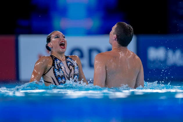 France, Paris, Centre Aquatique Olympique Metropole du Grand Paris, 02.08.2026, European Aquatics Championships Artistic Swimming, Day 3, Mixed Duet Techincal FINAL, Solene Guisard and Robin Wiehn of Germany, Photo by Eibner Pressefoto Tino Henschel European Aquatics Championships Artistic Swimming, Day 3, Mixed Duet Techincal FINAL Paris *** France, Paris, Centre Aquatique Olympique Metropole du Grand Paris, August 2, 2026, European Aquatics Championships – Artistic Swimming, Day 3, Mixed Duet Technical FINAL, Solene Guisard and Robin Wiehn of Germany, Photo by Eibner Pressefoto Tino Henschel European Aquatics Championships Artistic Swimming, Day 3, Mixed Duet Technical FINAL Paris Copyright: xEibnerxPressefotox