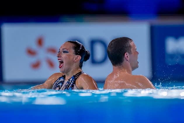 France, Paris, Centre Aquatique Olympique Metropole du Grand Paris, 02.08.2026, European Aquatics Championships Artistic Swimming, Day 3, Mixed Duet Techincal FINAL, Solene Guisard and Robin Wiehn of Germany, Photo by Eibner Pressefoto Tino Henschel European Aquatics Championships Artistic Swimming, Day 3, Mixed Duet Techincal FINAL Paris *** France, Paris, Centre Aquatique Olympique Metropole du Grand Paris, August 2, 2026, European Aquatics Championships – Artistic Swimming, Day 3, Mixed Duet Technical FINAL, Solene Guisard and Robin Wiehn of Germany, Photo by Eibner Pressefoto Tino Henschel European Aquatics Championships Artistic Swimming, Day 3, Mixed Duet Technical FINAL Paris Copyright: xEibnerxPressefotox