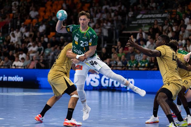Ole Pregler (FRISCH AUF! Goeppingen, 23) GER, FRISCH AUF! Goeppingen vs. Sporting Lissabon, Handball, Testspiel Vorbereitung, Spielzeit 2026 2027, 02.08.2026, GER, FRISCH AUF! Goeppingen vs. Sporting Lissabon, Handball, Testspiel Vorbereitung, Spielzeit 2026 2027, 02.08.2026, Neu-Ulm *** Ole Pregler FRISCH AUF Goeppingen, 23 GER, FRISCH AUF Goeppingen vs. Sporting Lisbon, Handball, Preseason Friendly, 2026–2027 Season, August 2, 2026, GER, FRISCH AUF Göppingen vs. Sporting Lisbon, Handball, Preseason Friendly, 2026–2027 Season, August 2, 2026, Neu Ulm Copyright: xEibnerxPressefoto OliverxSchmidtx EP_OST