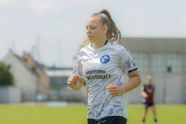 Ingolstadt, Deutschland 02. August 2026: 2. BL - Frauen - 2026 2027 - Sp. 1 - FC Ingolstadt 04 gegen 1. FFC Turbine Potsdam Im Bild: Anna Turoczy (1.FFC) DFL DFB regulations prohibit any use of photographs as image sequences and or quasi-video ESV-Stadion Bayern *** Ingolstadt, Germany, August 2, 2026, Women’s 2nd Division 2026–2027, Match 1: FC Ingolstadt 04 vs. 1 FFC Turbine Potsdam. Pictured: Anna Turoczy. 1 FFC. DFL and DFB regulations prohibit any use of photographs as image sequences and or quasi-video. ESV Stadion Bayern Copyright: xFotostandx xSchäferx