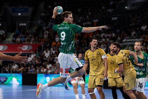 Max BENEKE (FRISCH AUF! Goeppingen, 09) erzielt ein Tor, Aktion, Torwurf GER, FRISCH AUF! Goeppingen vs. Sporting Lissabon, Handball, Testspiel Vorbereitung, Spielzeit 2026 2027, 02.08.2026, GER, FRISCH AUF! Goeppingen vs. Sporting Lissabon, Handball, Testspiel Vorbereitung, Spielzeit 2026 2027, 02.08.2026, Neu-Ulm *** Max BENEKE, FRISCH AUF Goeppingen, scores a goal in the 9th minute, action, shot on goal, GER, FRISCH AUF Goeppingen vs. Sporting Lisbon, handball, preseason friendly, 2026–2027 season, August 2, 2026, GER, FRISCH AUF Goeppingen vs. Sporting Lisbon, handball, preseason friendly, 2026–2027 season, August 2, 2026, Neu Ulm Copyright: xEibnerxPressefoto OliverxSchmidtx EP_OST