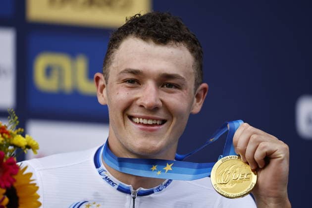 02.08.2026, Monteceneri, Monte Ceneri, 2026 UEC MTB European Championship, EM, Europameisterschaft XCO Men Elite s Final (cross country olympic) Charlie Aldridge 2 (GBR) 1st place, European Champion and gold medal Monteceneri Monte Ceneri Ticino Switzerland *** August 2, 2026, Monteceneri, Monte Ceneri, 2026 UEC MTB European Championship XCO Men s Elite Final, Cross Country Olympic: Charlie Aldridge (2 GBR) took 1st place, becoming European Champion and winning the gold medal in Monteceneri, Monte Ceneri, Ticino, Switzerland Copyright: xJustPictures.ch FrancescoxMinghettix jp-en-FrMi-_NG_2838
