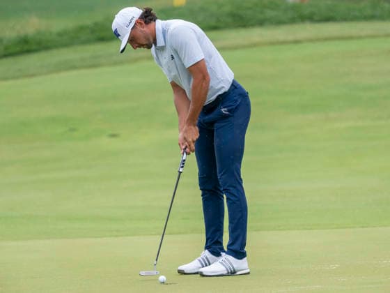 DETROIT, MI - AUGUST 02: Marco Penge (ENG) putts the ball during the final round of the Rocket Classic at Detroit Golf Club on August 02, 2026, in Detroit, Michigan. (Photo by Joseph Weiser Icon Sportswire) GOLF: AUG 02 PGA, Golf Herren Rocket Classic EDITORIAL USE ONLY Icon260802019