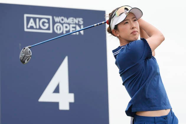 LYTHAM, ENGLAND - AUGUST 2: Yealimi Noh (USA) plays from the fourth tee during Round 4 at the 50th AIG Women™s Open Championship at the Royal Lytham and St Anne™s Golf Club, Lytham on August 2, 2026 in Lancashire, England The 50th AIG Women™s Open Championship
