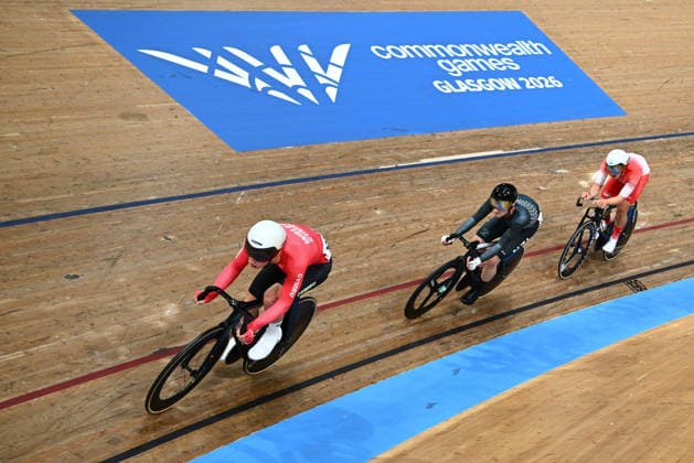 Glasgow 2026 Commonwealth Games Picture by Olly Hassell SWpix.com - 02 08 2026 - Glasgow 2026 Commonwealth Games - Track cycling, Rad, Radsport, Bahnrad, Bahn and Para Track Cycling - Sir Chris Hoy Velodrome, Glasgow, Scotland - Men s 40km Points Race Final - Wales Glasgow Sir Chris Hoy Velodrome Scotland Copyright: x xSWpix.comx(t axPhotographyxHubxLtd)xOllyxHassell SWpix.comx SWP-3030-17810
