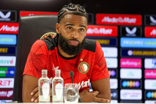 2026-08-02 Feyenoord v Atalanta Bergamo - Pre Season Friendly ROTTERDAM, NETHERLANDS - AUGUST 2: Jeremiah St. Juste of Feyenoord during the press conference, PK, Pressekonferenz during the Pre Season Friendly match between Feyenoord and Atalanta Bergamo at Stadion Feijenoord on August 2, 2026 in Rotterdam, Netherlands. Rotterdam Stadion Feijenoord Netherlands Content not available for redistribution in The Netherlands directly or indirectly through any third parties. Copyright: xHansxvanxderxValkx