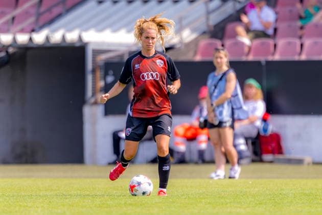 Ingolstadt, Deutschland 02. August 2026: 2. BL - Frauen - 2026 2027 - Sp. 1 - FC Ingolstadt 04 gegen 1. FFC Turbine Potsdam Im Bild: Leonie Haberäcker Haberaecker (FCI) DFL DFB regulations prohibit any use of photographs as image sequences and or quasi-video ESV-Stadion Bayern *** Ingolstadt, Germany August 2, 2026 Women’s 2nd Division 2026–2027 Match 1: FC Ingolstadt 04 vs. 1 FFC Turbine Potsdam Pictured: Leonie Haberäcker Haberaecker FCI DFL DFB regulations prohibit any use of photographs as image sequences and or quasi-video ESV Stadium Bavaria Copyright: xFotostandx xSchäferx