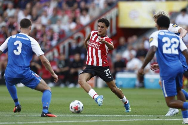 EINDHOVEN , 02-08-2026 , Philips Stadium , Dutch football Johan Cruijff Schaal season 2026 2027, Match between PSV - AZ , picture shows , PSV player Amir Bouhamdi , PSV - AZ (JC Cup)  x205409689x Copyright: