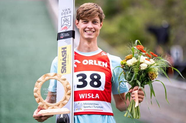 Wisla 02.08.2026 Ski jumping, Skispringen, Ski, nordisch FIS Summer Grand Prix 2026 on Adam Malysz Wisla Malinka Hill. Day 2. Individual Competition --- Skoki Narciarskie. FIS Letnie Grand Prix 2026 na Skoczni im. Adama Malysza w Wisle Malince. Konkurs indywidualny. Dzien 2. . Persons shown : Rok Oblak Fot. Kai Taller Arena Akcji NEWSPIX.PL --- newspix.pl POLAND OUT! 