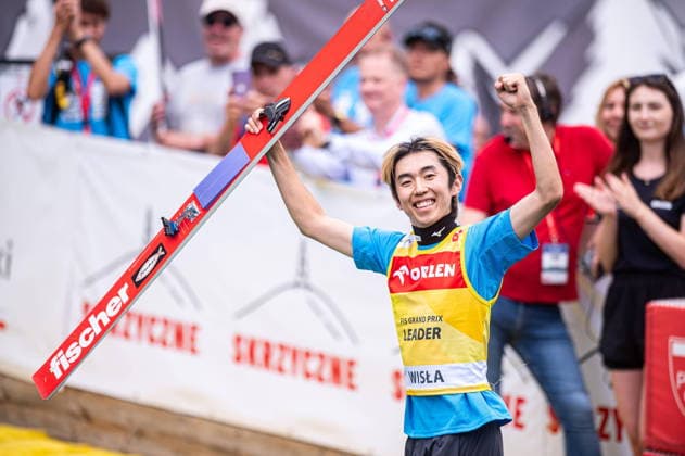 Wisla 02.08.2026 Ski jumping, Skispringen, Ski, nordisch FIS Summer Grand Prix 2026 on Adam Malysz Wisla Malinka Hill. Day 2. Individual Competition --- Skoki Narciarskie. FIS Letnie Grand Prix 2026 na Skoczni im. Adama Malysza w Wisle Malince. Konkurs indywidualny. Dzien 2. . Persons shown : Naoki Nakamura Fot. Kai Taller Arena Akcji NEWSPIX.PL --- newspix.pl POLAND OUT! 