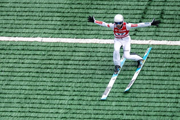 Wisla 02.08.2026 Ski jumping, Skispringen, Ski, nordisch FIS Summer Grand Prix 2026 on Adam Malysz Wisla Malinka Hill. Day 2. Individual Competition --- Skoki Narciarskie. FIS Letnie Grand Prix 2026 na Skoczni im. Adama Malysza w Wisle Malince. Konkurs indywidualny. Dzien 2. . Persons shown : Kamil Waszek Fot. Kai Taller Arena Akcji NEWSPIX.PL --- newspix.pl POLAND OUT! 