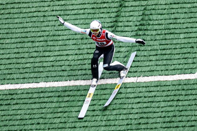 Wisla 02.08.2026 Ski jumping, Skispringen, Ski, nordisch FIS Summer Grand Prix 2026 on Adam Malysz Wisla Malinka Hill. Day 2. Individual Competition --- Skoki Narciarskie. FIS Letnie Grand Prix 2026 na Skoczni im. Adama Malysza w Wisle Malince. Konkurs indywidualny. Dzien 2. . Persons shown : Rok Oblak Fot. Kai Taller Arena Akcji NEWSPIX.PL --- newspix.pl POLAND OUT! 