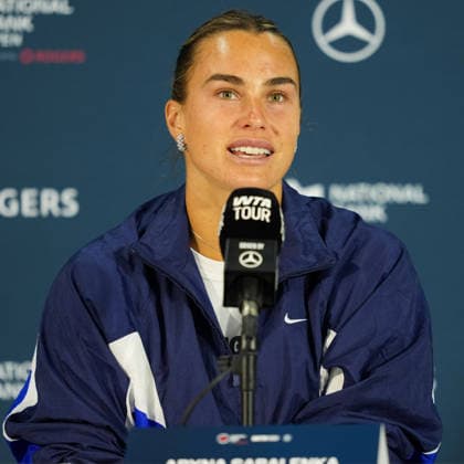 National Bank Open 2026 - Day 2 TORONTO, CANADA - AUGUST 2 : Aryna Sabalenka attends a press conference, PK, Pressekonferenz during the WTA, Tennis Damen 1000 National Bank Open in Toronto, Ontario, Canada on August 2, 2026. Mert Alper Dervis Anadolu Ontario Canada. Editorial use only. Please get in touch for any other usage.  Copyright: x2026xAnadoluxMertxAlperxDervisx