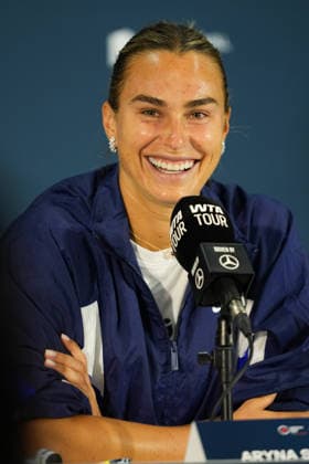 National Bank Open 2026 - Day 2 TORONTO, CANADA - AUGUST 2 : Aryna Sabalenka attends a press conference, PK, Pressekonferenz during the WTA, Tennis Damen 1000 National Bank Open in Toronto, Ontario, Canada on August 2, 2026. Mert Alper Dervis Anadolu Ontario Canada. Editorial use only. Please get in touch for any other usage.  Copyright: x2026xAnadoluxMertxAlperxDervisx