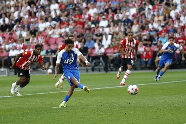 EINDHOVEN , 02-08-2026 , Philips Stadium , Dutch football Johan Cruijff Schaal season 2026 2027, Match between PSV - AZ , picture shows , AZ player Ro-Zangelo Daal scores 0-4 for AZ PSV - AZ (JC Cup)  x205411536x Copyright: