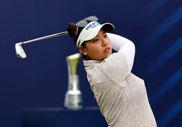 RECORD DATE NOT STATED 2nd August 2026; Royal Lytham and St Annes Golf Club, Lytham St Annes, Lancashire, England; AIG Womens Open Championship Golf Final Day; Chanattee Wannasaen (THA) plays her drive on the 1st hole AlanxMartin
