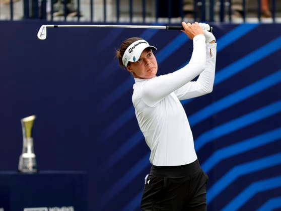 RECORD DATE NOT STATED 2nd August 2026; Royal Lytham and St Annes Golf Club, Lytham St Annes, Lancashire, England; AIG Womens Open Championship Golf Final Day; Esther Henseleit (GER) plays her drive on the 1st hole AlanxMartin