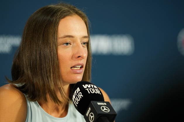 National Bank Open 2026 - Day 2 TORONTO, CANADA - AUGUST 2 : Iga Swiatek of Poland attends a press conference, PK, Pressekonferenz during the WTA, Tennis Damen 1000 National Bank Open in Toronto, Ontario, Canada on August 2, 2026. Mert Alper Dervis Anadolu Ontario Canada. Editorial use only. Please get in touch for any other usage.  Copyright: x2026xAnadoluxMertxAlperxDervisx