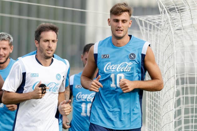 SSC Napoli preseason 2026-27 in Castel Di Sangro SSC Napoli s Italian forward Lorenzo Lucca during SSC Napoli s 2026-27 preseason training camp in Castel Di Sangro, Abruzzo, Italy. August, 02, 2026. _BPH1926 Copyright: xAntonioxBalascox