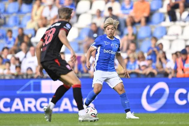Genk s Ayumu Yokoyama pictured in action during a friendly soccer game between Racing Genk vs FC Twente, on Sunday 02 August 2026 in Genk, in preparation of the upcoming 2026-2027 Belgian first division soccer season. JOHAN EYCKENS JohanxEyckens  x182630331x
