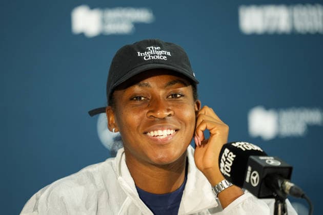 National Bank Open 2026 - Day 2 TORONTO, CANADA - AUGUST 2 : Coco Gauff of the United States attends a press conference, PK, Pressekonferenz during the WTA, Tennis Damen 1000 National Bank Open in Toronto, Ontario, Canada on August 2, 2026. Mert Alper Dervis Anadolu Toronto Canada. Editorial use only. Please get in touch for any other usage.  Copyright: x2026xAnadoluxMertxAlperxDervisx