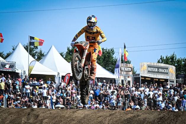 German Simon Langenfelder pictured in action during the motocross MX2 Grand Prix Flanders, race 14 20 of the FIM Motocross World Championship, WM, Weltmeisterschaft Sunday, August 2, 2026, in Lommel. JILLxDELSAUX  x182630310x