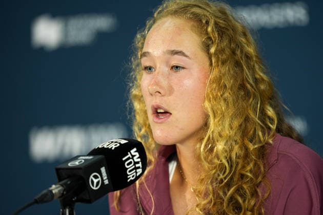 National Bank Open 2026 - Day 2 TORONTO, CANADA - AUGUST 2 : Mirra Andreeva attends a press conference, PK, Pressekonferenz during the WTA, Tennis Damen 1000 National Bank Open in Toronto, Ontario, Canada on August 2, 2026. Mert Alper Dervis Anadolu Ontario Canada. Editorial use only. Please get in touch for any other usage.  Copyright: x2026xAnadoluxMertxAlperxDervisx