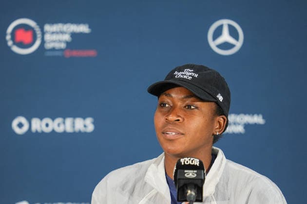 Coco Gauff press conference, PK, Pressekonferenz WTA, Tennis Damen Masters 1000 National Bank Open Toronto 2026 Coco Gauff of the United States of America during a press conference ahead of her next match on Tuesday 4th for the Women™s Singles round of 64 match the WTA Masters 1000 National Bank Open at Sobeys Stadium. on August 2, 2026 in Toronto, Canada. (Photo by Leonardo Ramirez Eyepix Group) Copyright: xLeonardoxRamirezx xEyepixxGroupx LR02082026-09591